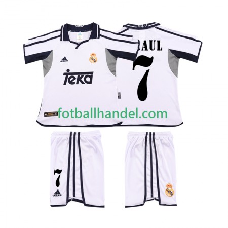 Barn Fotballdrakter Real Madrid RAUL 7 2001 Hjemme Retro 2002 Kortermet